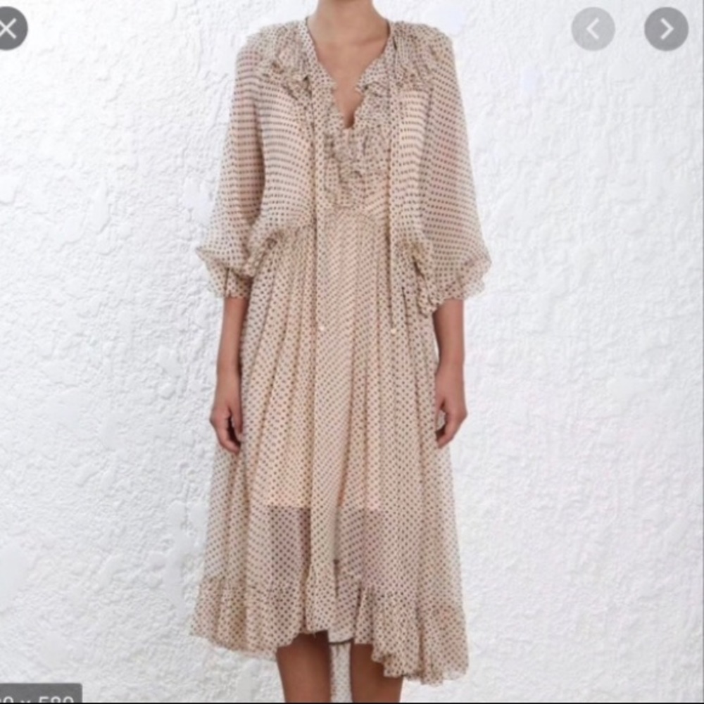 New Zimmermann printed heart polka dot dress